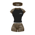 Black Cheetah Print Set 3piece Short Set